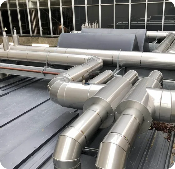 Commercial HVAC ductwork installation for efficient air distribution system