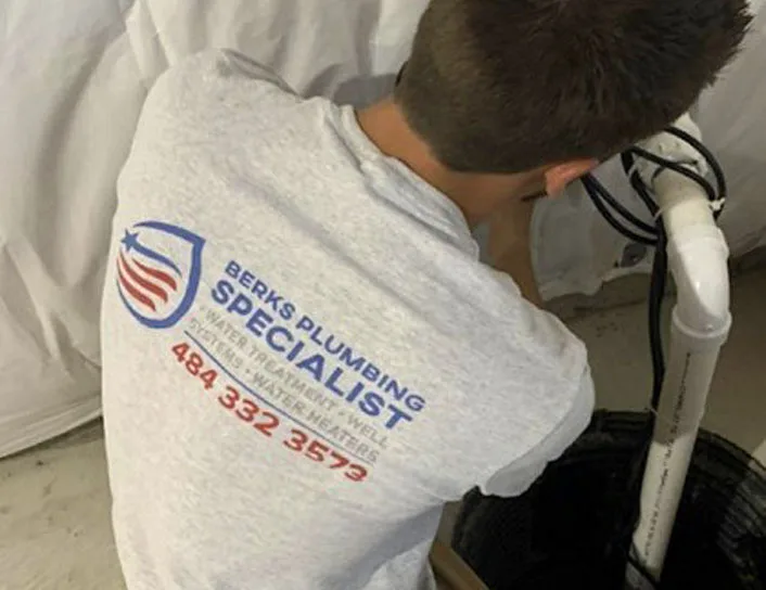 Berks Plumbing & HVAC Specialist technician servicing sump pump or drainage system