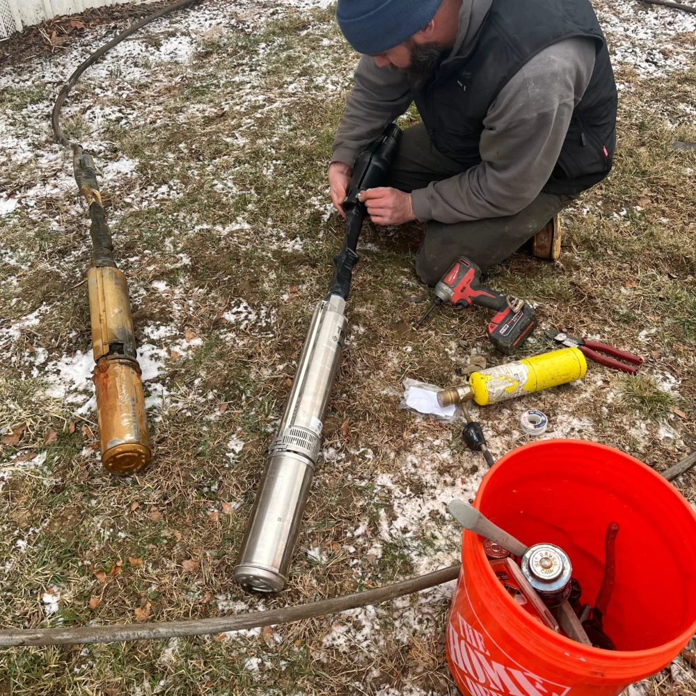 Berks Plumbing HVAC Specialist Repairing the Well Pump