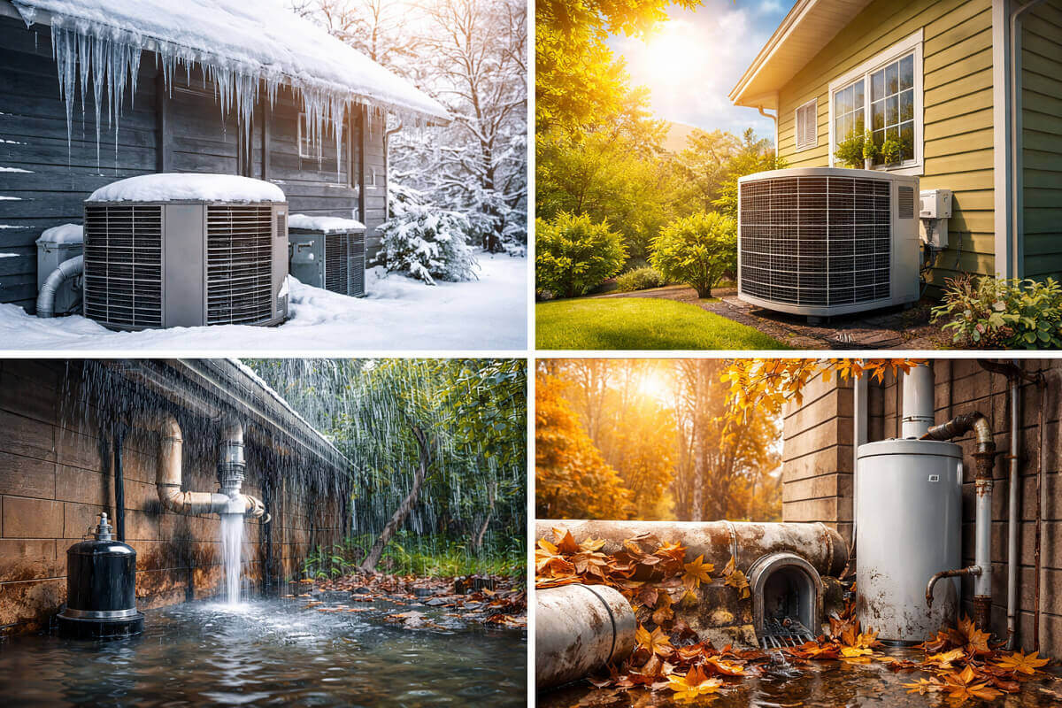 How Seasonal Weather Extremes in Pennsylvania Quietly Wear Down Home HVAC and Plumbing Systems