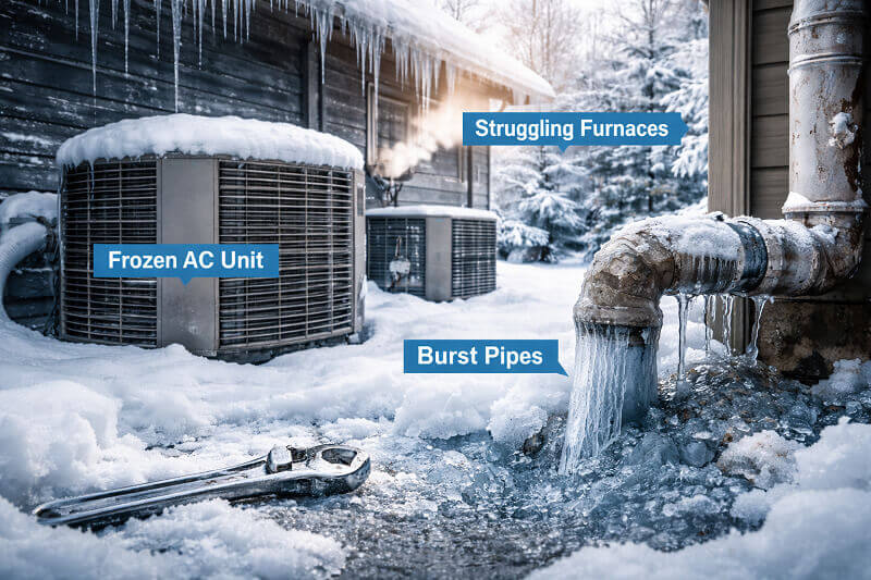 How Extreme Cold Affects HVAC and Plumbing Systems