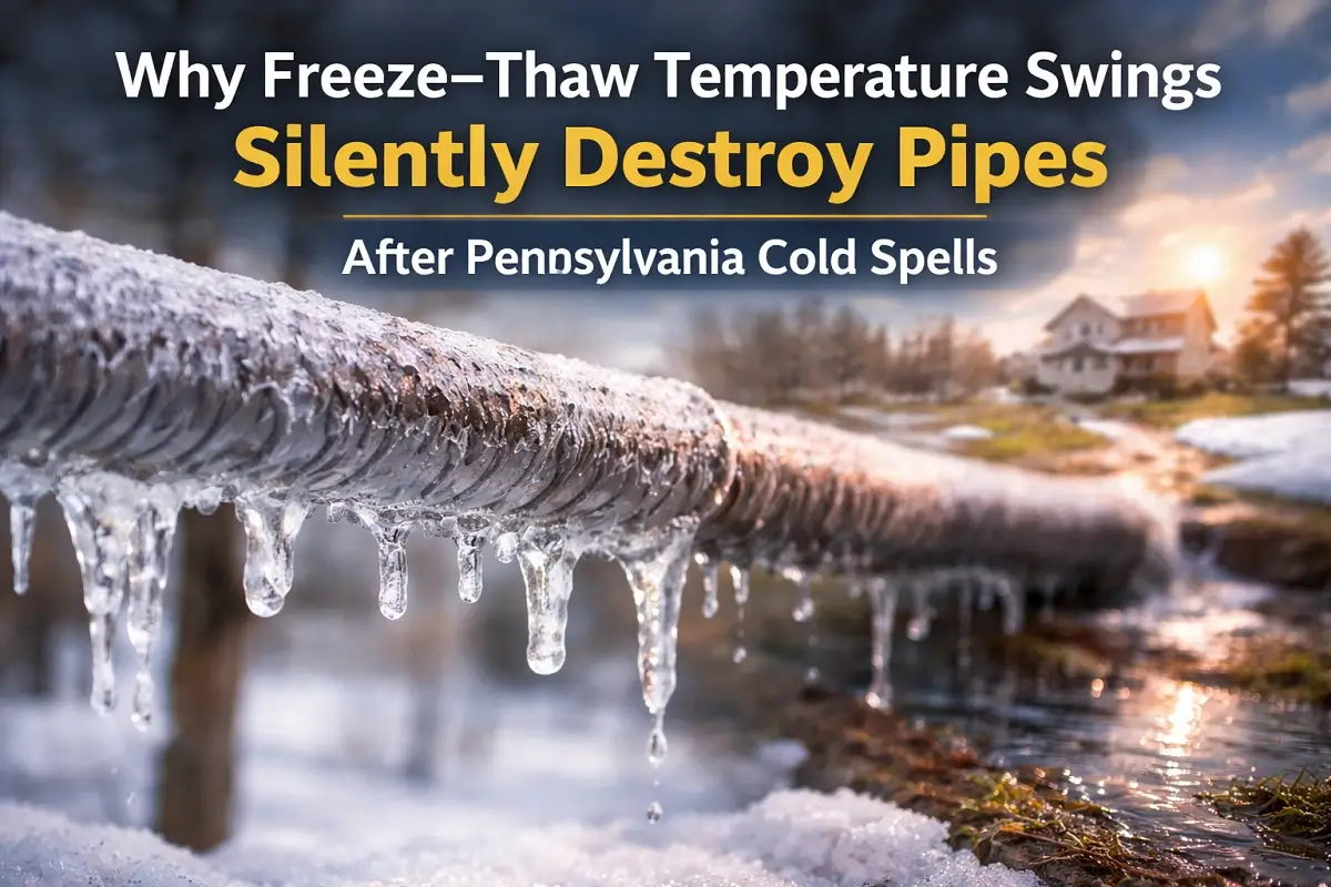 Why Freeze–Thaw Temperature Swings Silently Destroy Pipes After Pennsylvania Cold Spells