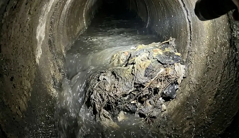 Partial Sewer Line Blockage