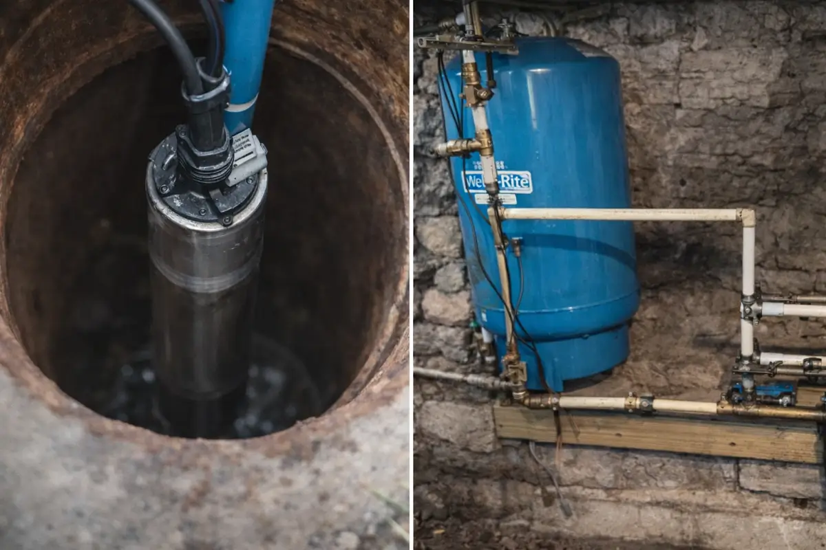 What is the difference between a well pump and a well tank