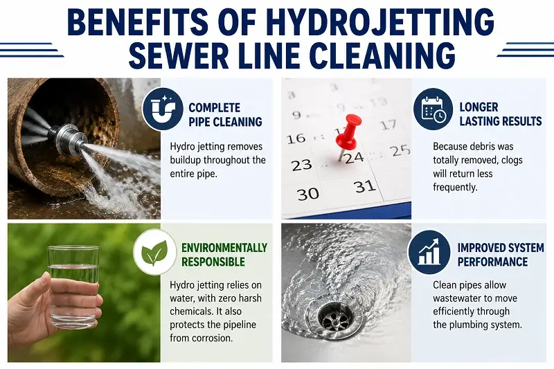 Benefits of hydrojetting sewer cleaning