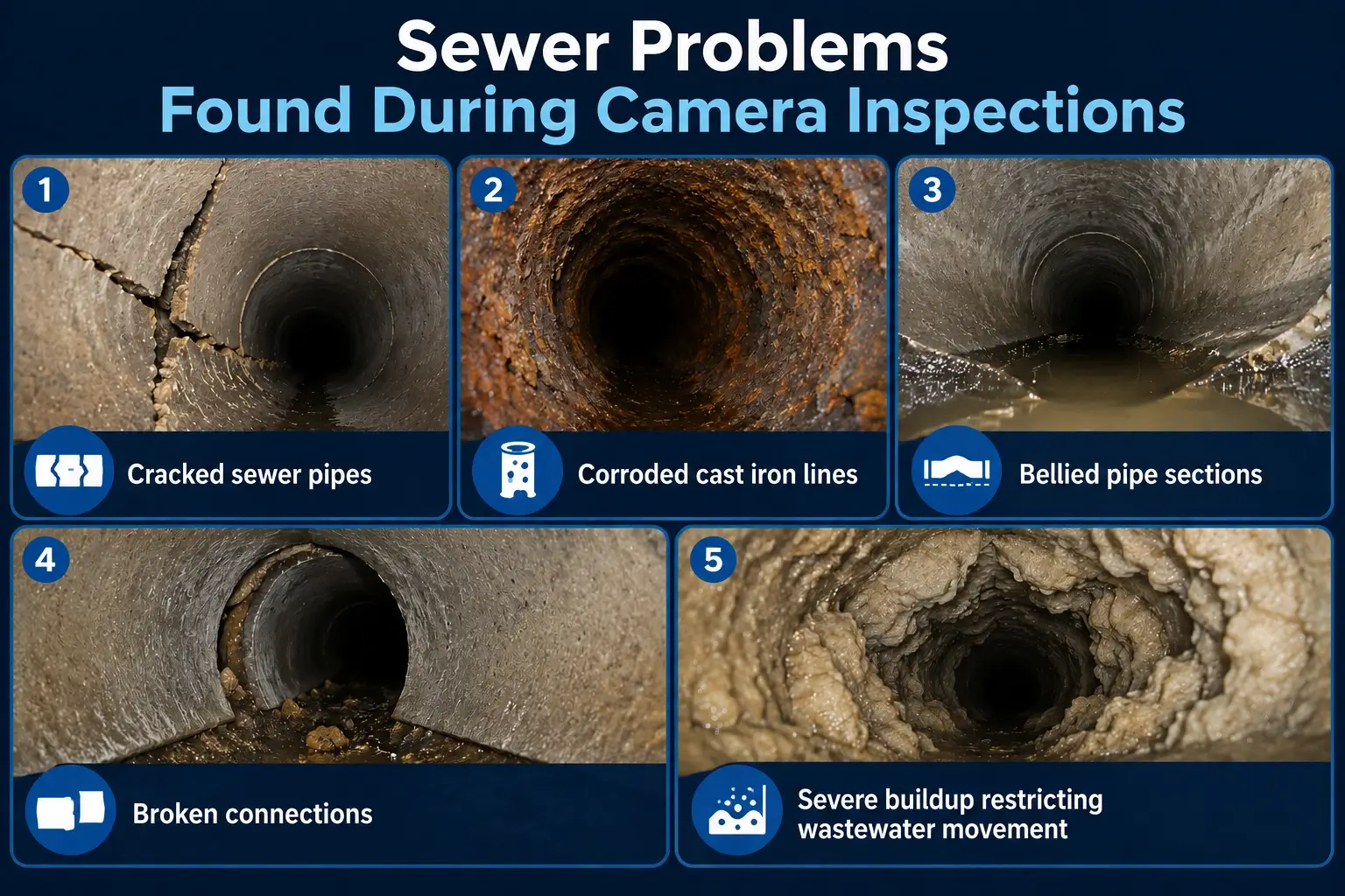 Common Sewer Problems Found During Camera Inspections