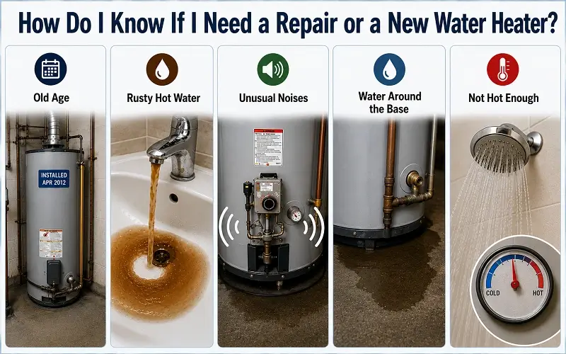 how do i know if i need repair or new water heater