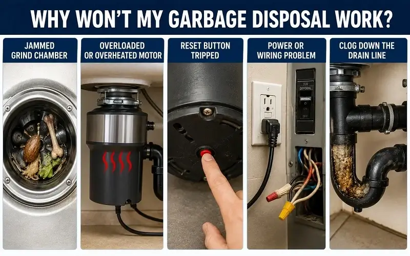 what causes garbage disposal to stop working