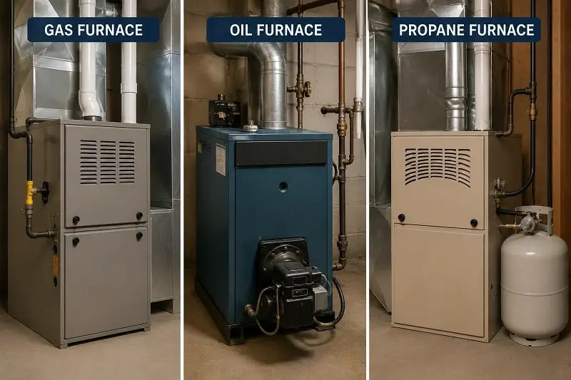 gas, oil and propane furnaces